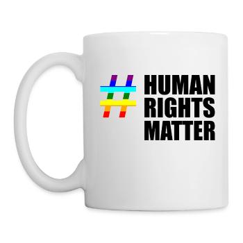 Les droits de l’homme comptent arc-en-ciel - Mug blanc - blanc - Gauche