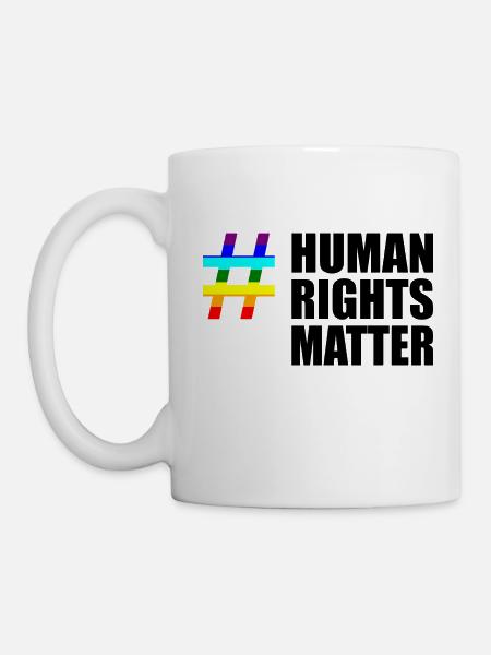 Menschenrechte human rights matter regenbogen - Tasse - Weiß