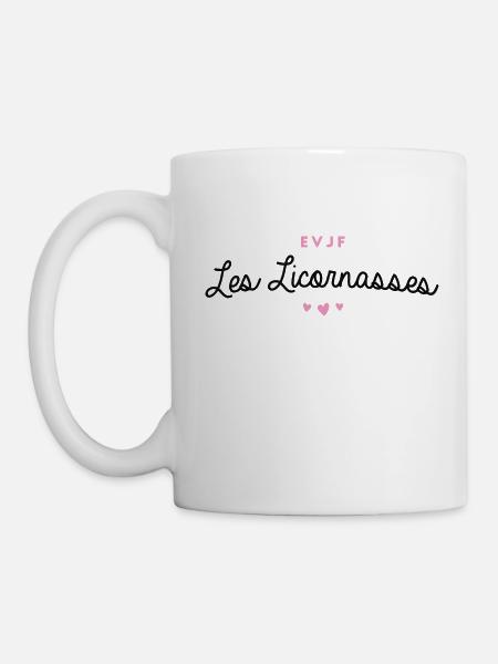 T-shirt EVJF "Les Licornasses" - Mug blanc - blanc