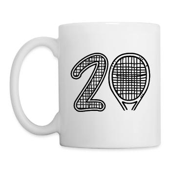 Tennis 20 Jahre - Happy Birthday - Tasse - Weiß - Links
