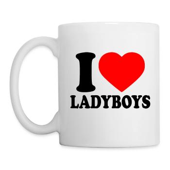 I love ladyboys - Mug - white - Left