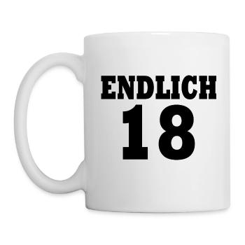 Endlich 18 - Tasse - Weiß - Links