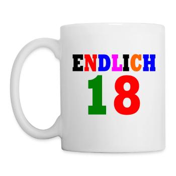 Endlich 18 - Tasse - Weiß - Links