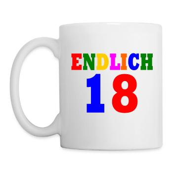 Endlich 18 - Tasse - Weiß - Links