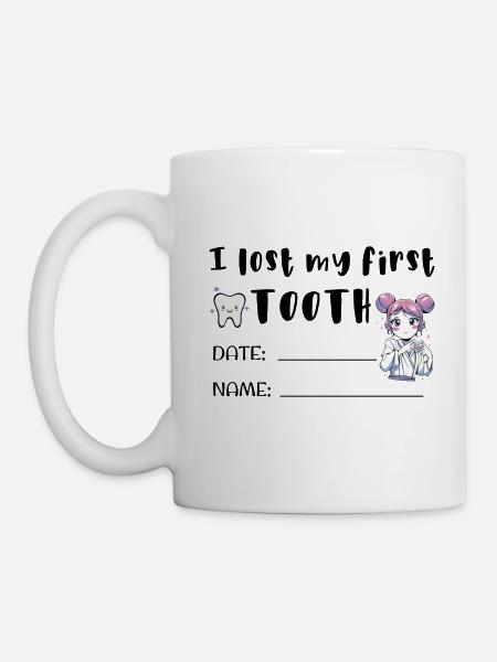I Lost my First Tooth Certificate Name tag - Mug - white