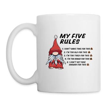 5 règles d’un gnome drôle - Mug blanc - blanc - Gauche