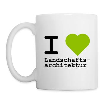 I love Landschaftsarchitektur - Tasse - Weiß - Links