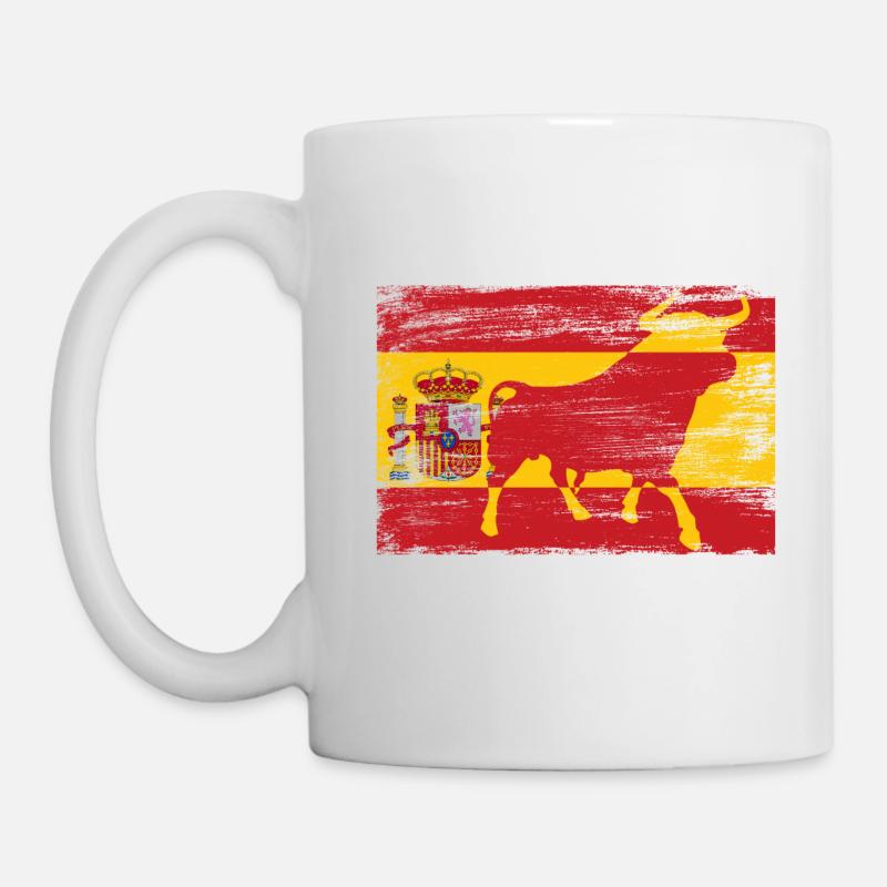 Spanien Stier Flagge - Tasse - Weiß