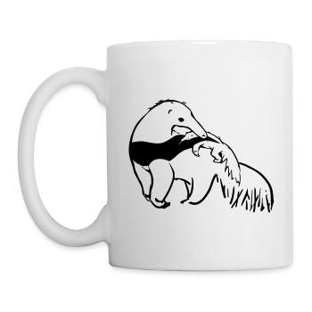 Ameisenbär Mutter mit Baby - Tasse - Weiß - Links