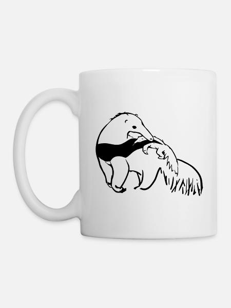 Anteater mother with baby - Mug - white