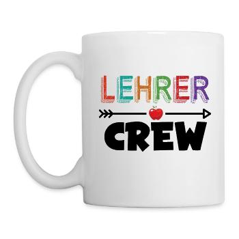Lehrer Shirt Crew Einschulung Geschenk Erzieher - Tasse - Weiß - Links