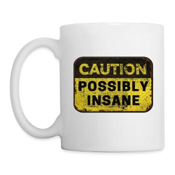 Eine verrückte Person warnen - Tasse - Weiß - Links