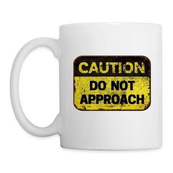 Attention danger soyez prudent - Mug blanc - blanc - Gauche