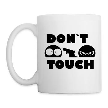 don't touch me - boy - my and your own text - Mug - white - Left