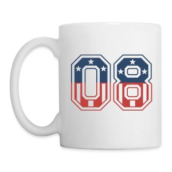 Anzahl 08 USA - Tasse - Weiß - Links