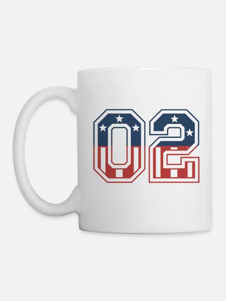 Anzahl 02 USA - Tasse - Weiß