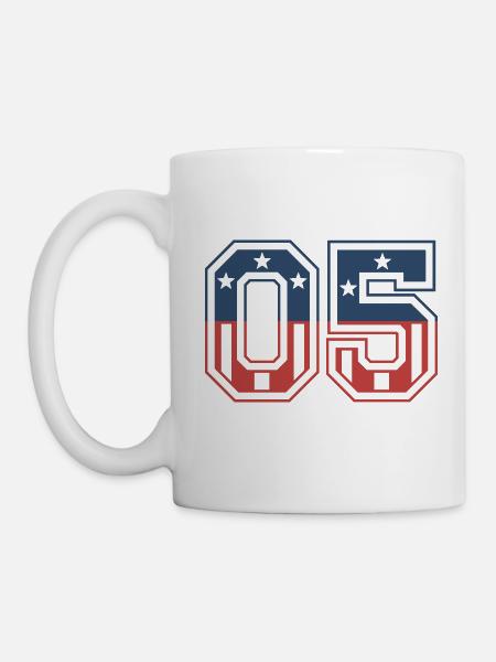 Anzahl 05 USA - Tasse - Weiß