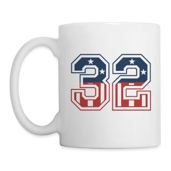 Nummer 32 USA - Tasse - Weiß - Links