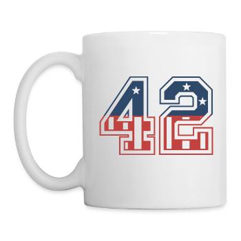 Nummer 42 USA - Tasse - Weiß - Links