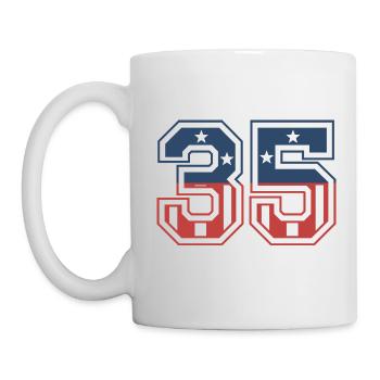 Nummer 35 USA - Tasse - Weiß - Links