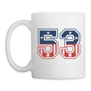 Nummer 53 USA - Tasse - Weiß - Links