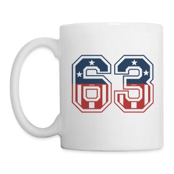 Numéro 63 États-Unis - Mug blanc - blanc - Gauche