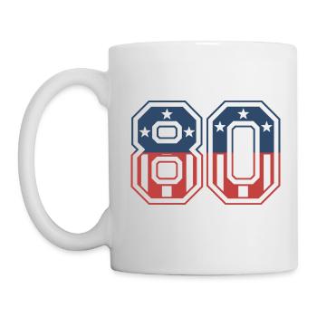 Nummer 80 USA - Tasse - Weiß - Links