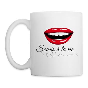 Souris à la vie - Mug blanc - blanc - Gauche