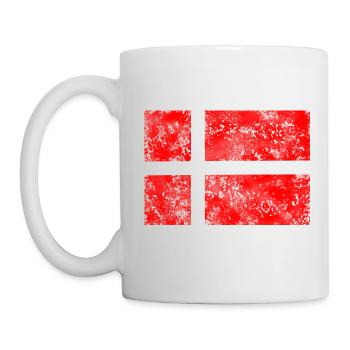 Drapeau du Danemark Vintage - Mug blanc - blanc - Gauche