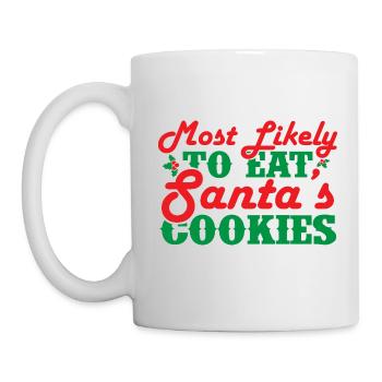 Les plus susceptibles de manger les biscuits du Père Noël - Noël - Mug blanc - blanc - Gauche