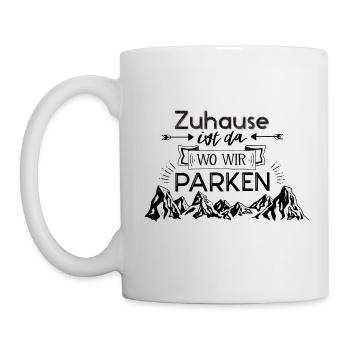 Zuhause ist da wo wir parken - Tasse - Weiß - Links