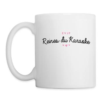 T-shirt EVJF "Reines du karaoke" - Mug blanc - blanc - Gauche
