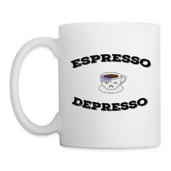 Espresso Depresso - Tasse - Weiß - Links