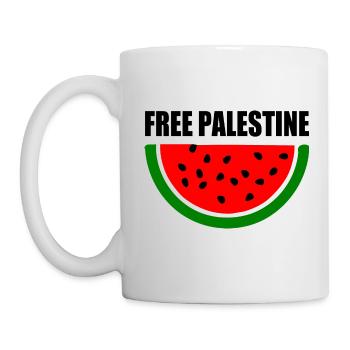 Free palestine Melon pastèque - Mug blanc - blanc - Gauche