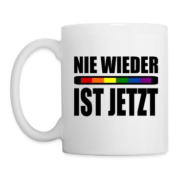 Nie wieder ist jetzt - Tasse - Weiß - Links