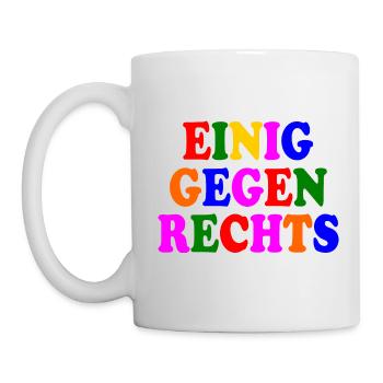 Einig gegen rechts - Tasse - Weiß - Links