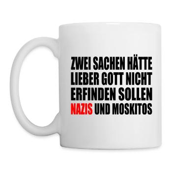 Fck nzs - nazis und moskitos - Tasse - Weiß - Links
