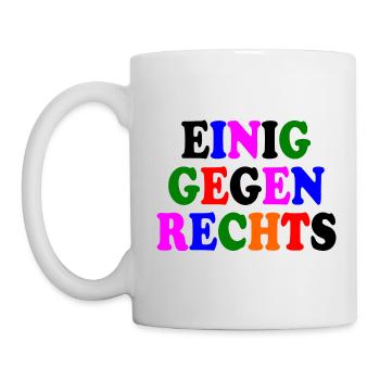 Einig gegen rechts - Tasse - Weiß - Links