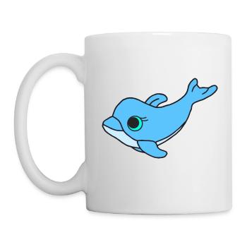 Süßer Delfin - Tasse - Weiß - Links