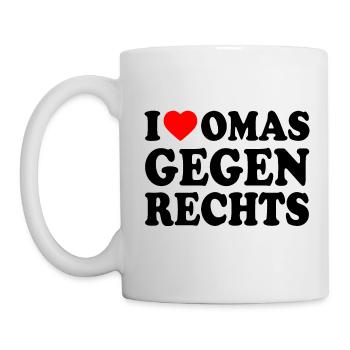 I love omas gegen rechts - Tasse - Weiß - Links