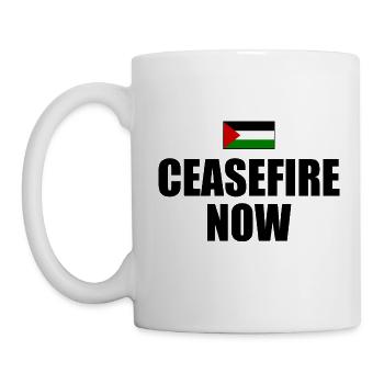 Ceasefire now free palestine - Mug - white - Left