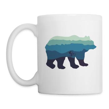 Vélo montagne vélo de montagne ours Mountainbiker VTT - Mug blanc - blanc - Gauche