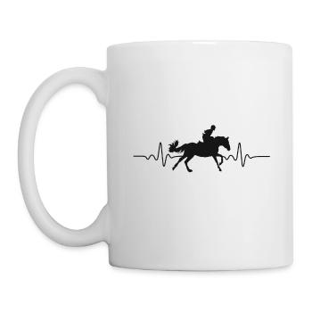HEARTBEAT HORSES RIDING BLACK HORSE GIFT - Mug - white - Left
