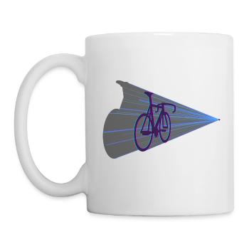 Futuristic Warping Bicycle Defying Physics - Mug - white - Left