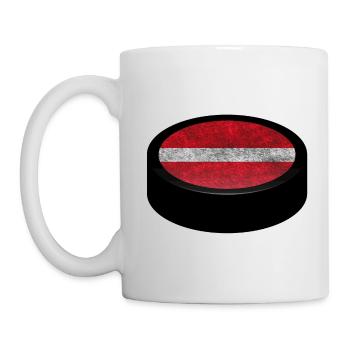 Team Latvia Hockey Puck - Mug - white - Left