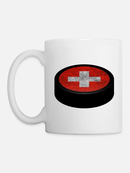Équipe Suisse Hockey Puck - Mug blanc - blanc