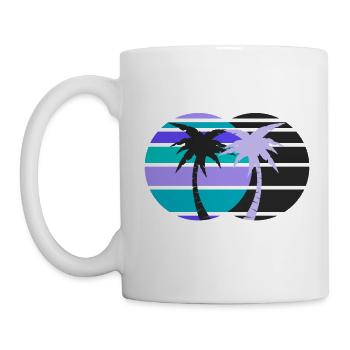 Vintage Palmen - Tasse - Weiß - Links