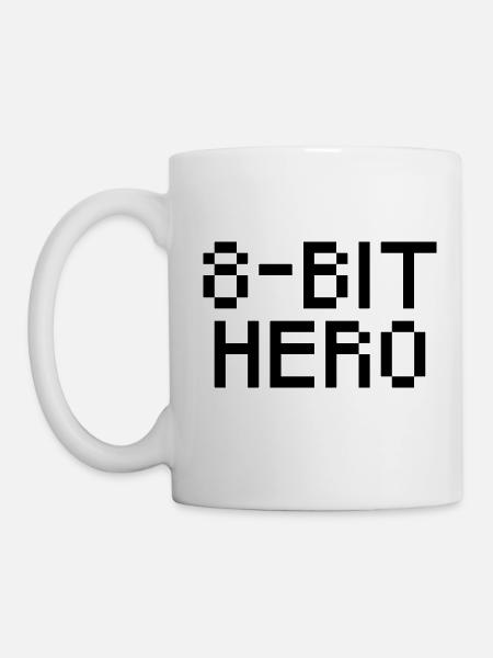 8-Bit Hero - black - Mug - white