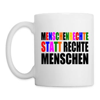 menschenrechte statt rechte menschen - Tasse - Weiß - Links