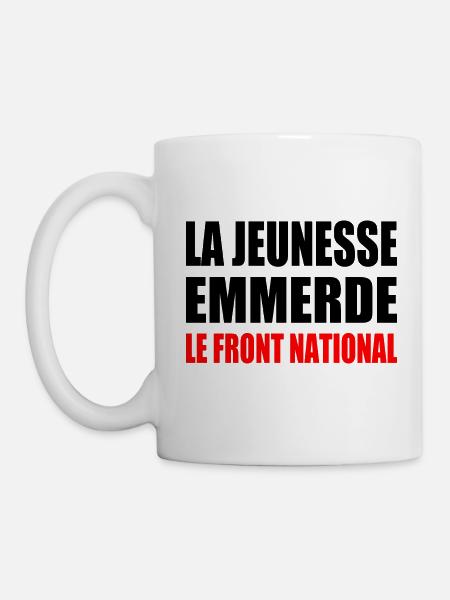Scheiß auf die Front National - Tasse - Weiß